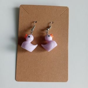 Fashion Jewelry Lilac Duck Earrings